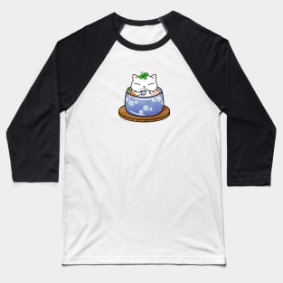 Chubby Cat Chawanmushi Baseball T-Shirt